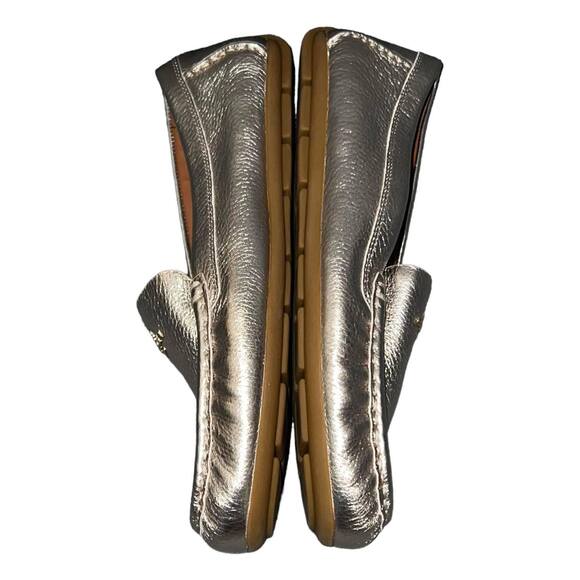 Coach Metallic Gold Leather Marley Driving Loafers Size 7 Slip On New - Picture 3 of 7